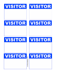 Document preview: Blank Blue Visitor Badge Template