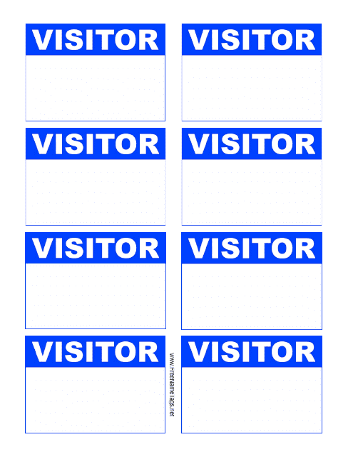 Blank Blue Visitor Badge Template Download Pdf