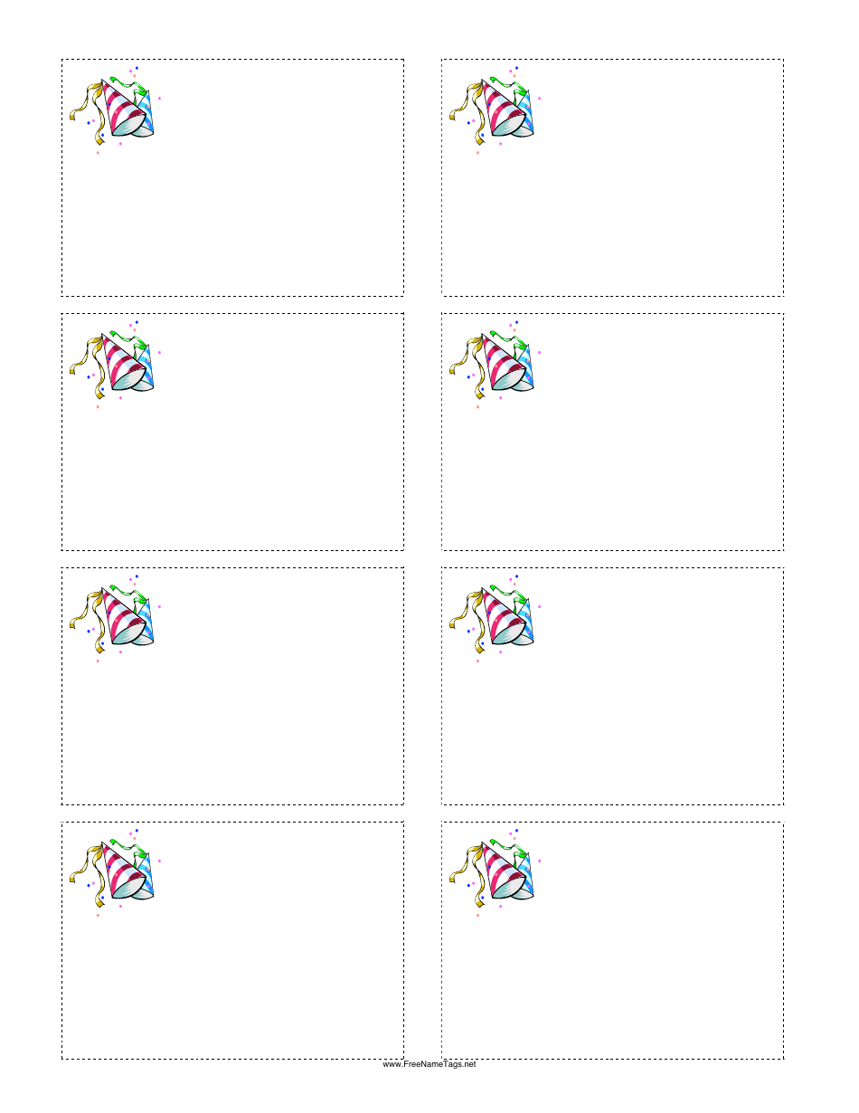 Party Hats Name Tag Template Download Printable PDF Templateroller