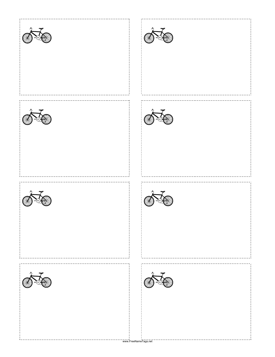 Bicycle Name Tag Template