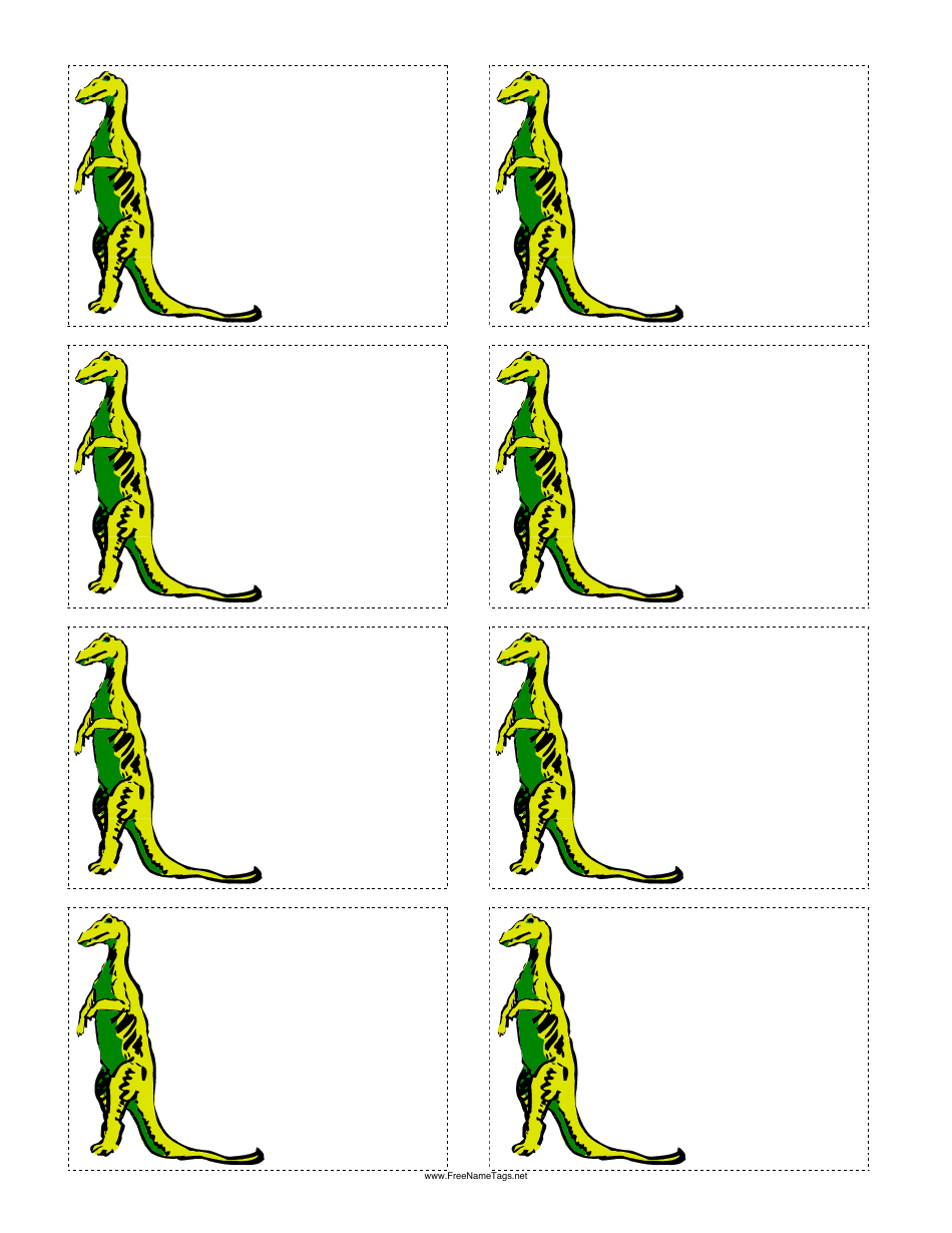 Dinosaur Name Tag Template Green Download Printable PDF Templateroller