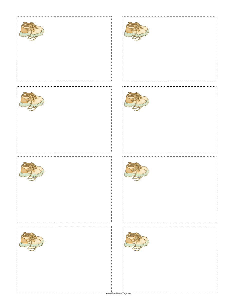 Shoes Name Tag Template Download Printable PDF Templateroller