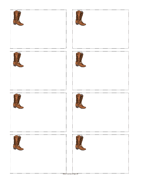 Cowboy Boot Name Tag Template Image