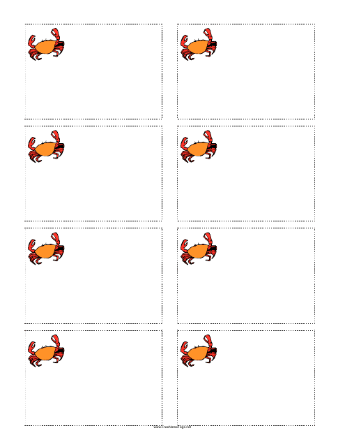 Crab Name Tag Template Preview