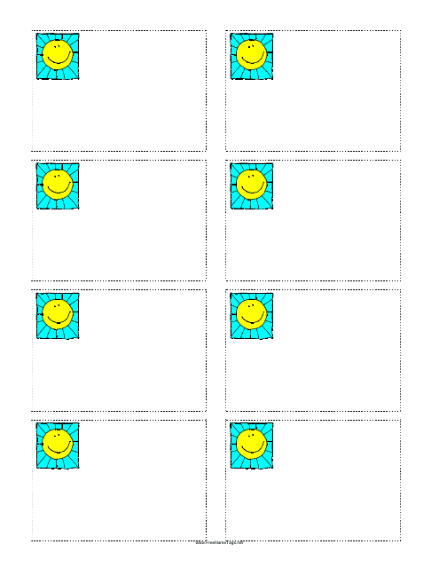Smiling Sun Name Tag Template Preview Image