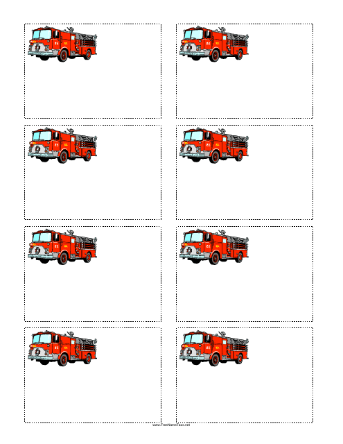 Fire Engine Name Tag Template - Preview Image