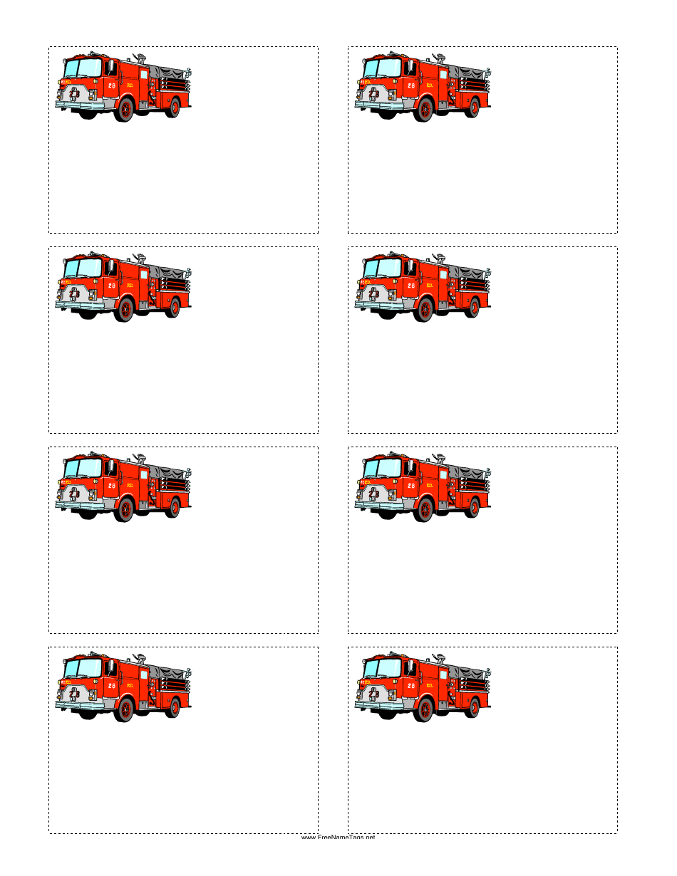 Fire Engine Name Tag Template Download Printable PDF Templateroller