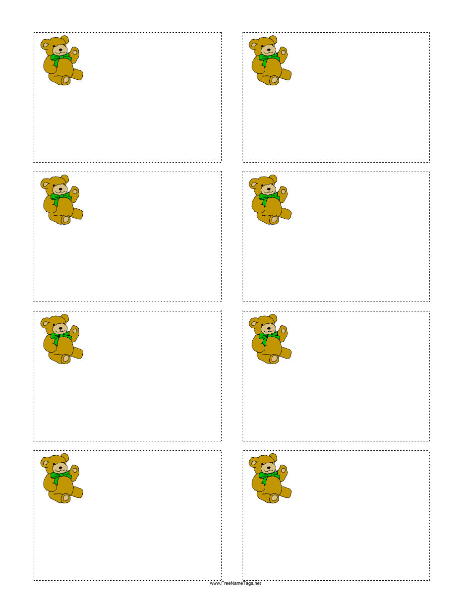 Teddy Bear Name Tag Template Download Printable PDF ...