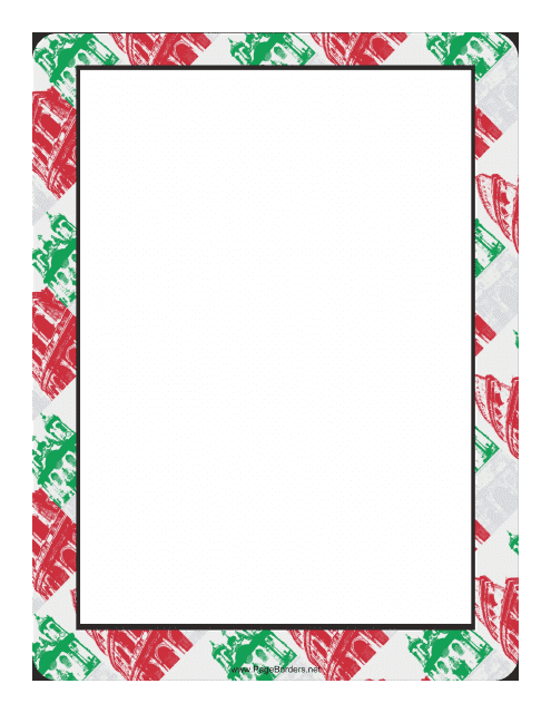 &quot;Red and Green Italian Buildings Page Border Template&quot; Download Pdf