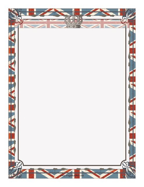 Crown and Union Jack British Page Border Template Download Pdf