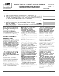 Document preview: IRS Form 8925 Report of Employer-Owned Life Insurance Contracts