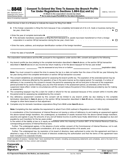 IRS Form 8848  Printable Pdf