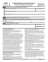Document preview: IRS Form W-9S Request for Student's or Borrower's Taxpayer Identification Number and Certification