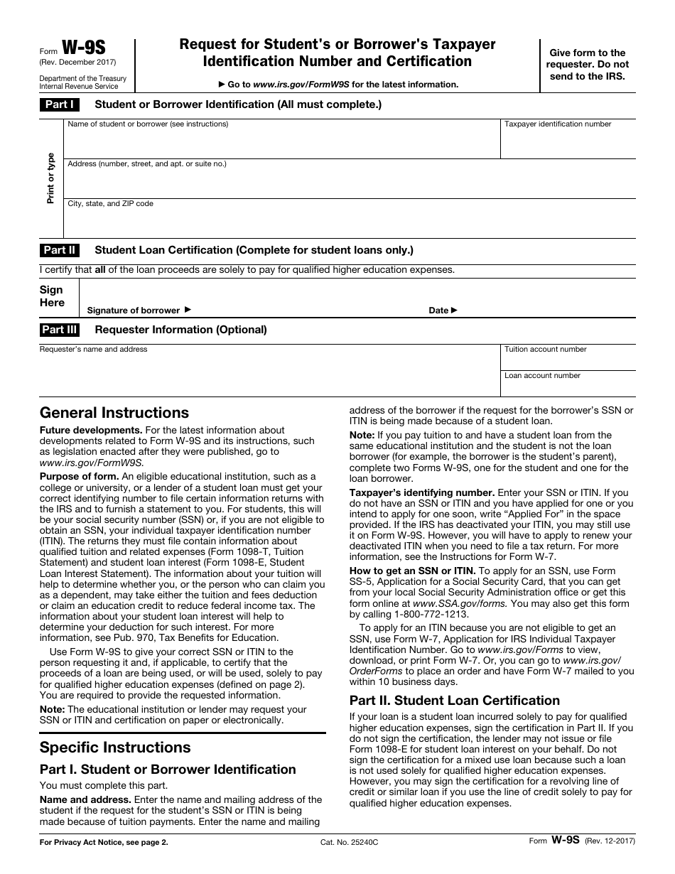 Irs Form W 9 Fillable Online 3657