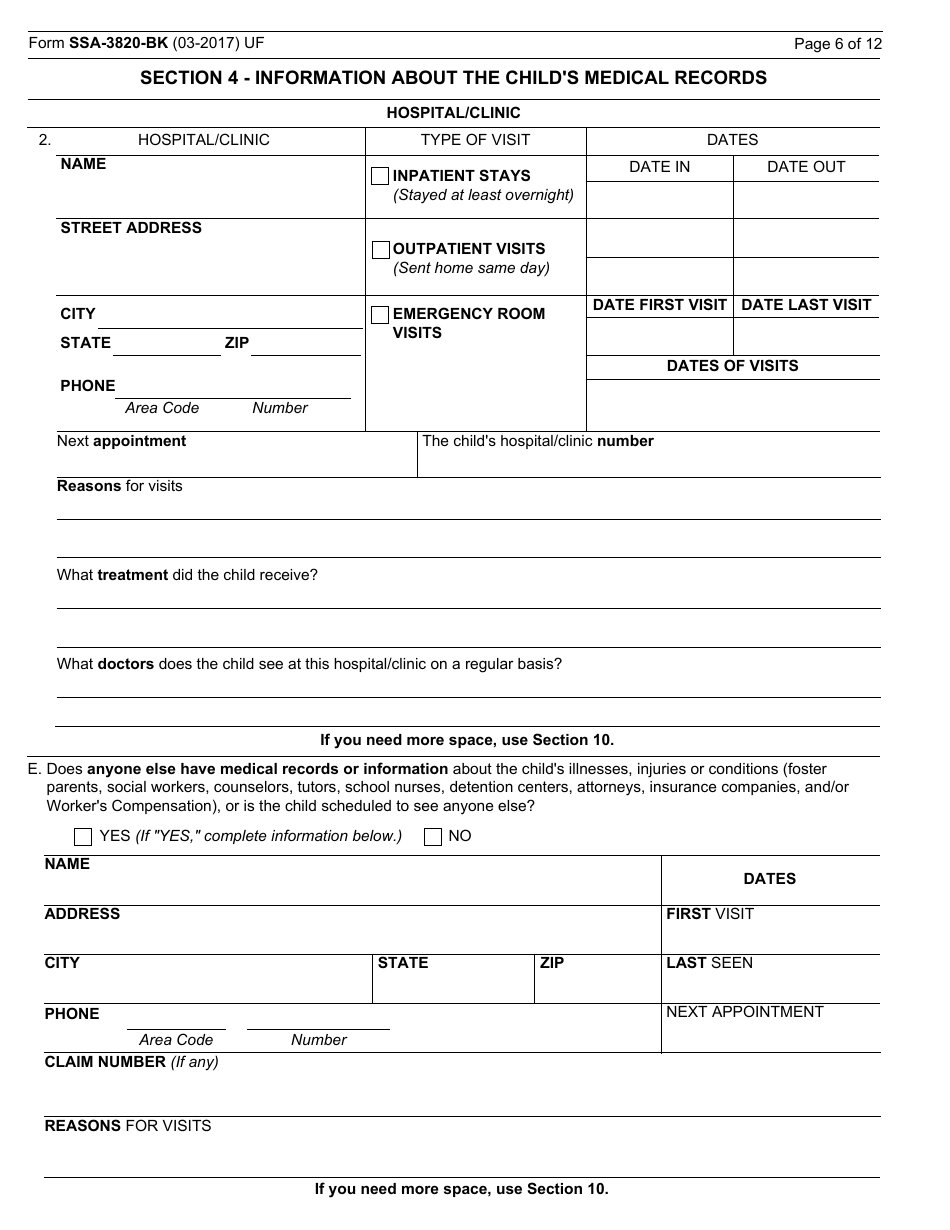 Form SSA-3820-BK - Fill Out, Sign Online and Download Fillable PDF ...