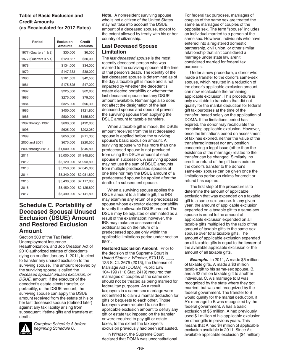 Instructions for IRS Form 709 United States Gift (And Generation-Skipping Transfer) Tax Return, Page 16
