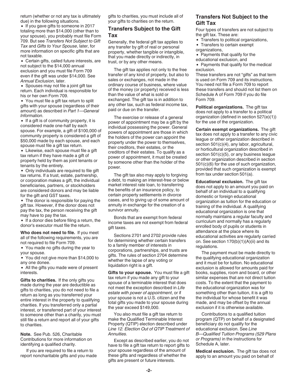 Instructions for IRS Form 709 United States Gift (And Generation-Skipping Transfer) Tax Return, Page 2