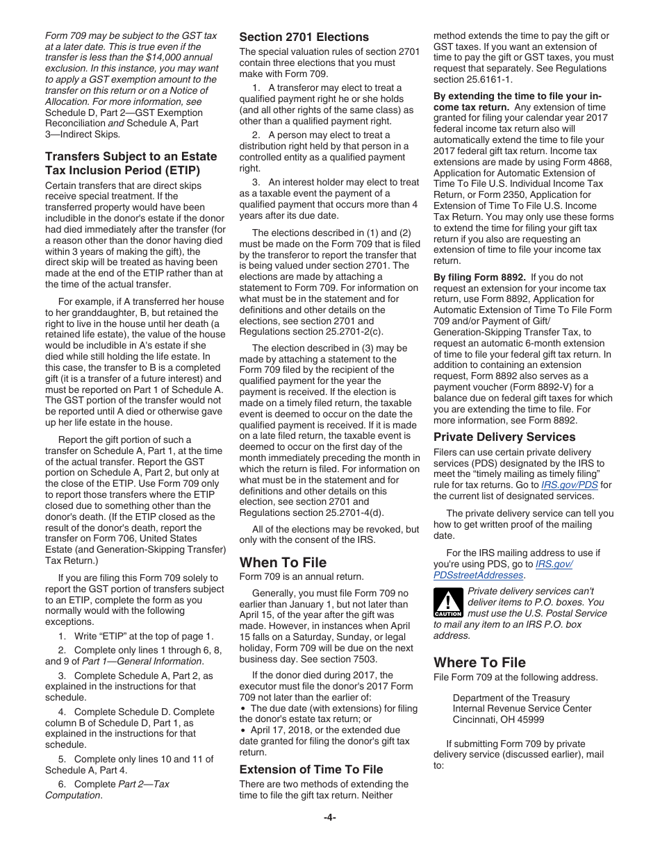 Instructions for IRS Form 709 United States Gift (And Generation-Skipping Transfer) Tax Return, Page 4