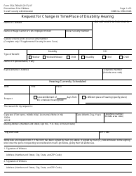 Document preview: Form SSA-769 Request for Change in Time/Place of Disability Hearing