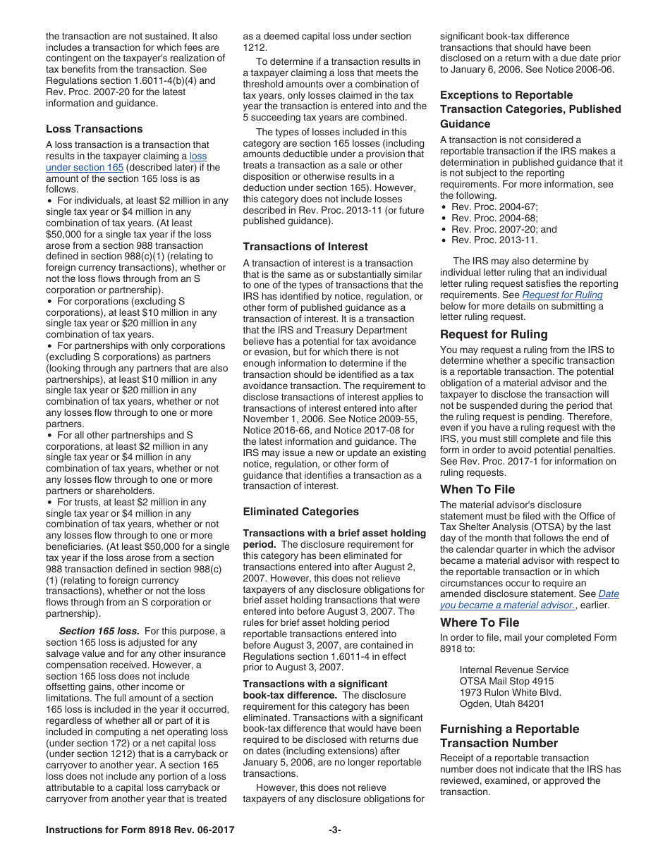 Instructions for IRS Form 8918 Material Advisor Disclosure Statement, Page 3