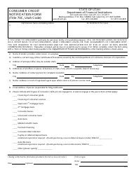 Consumer Credit Notification Form - Utah