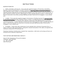 Consumer Credit Notification Form - Utah, Page 2