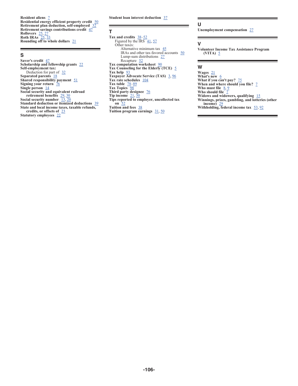 Instructions for IRS Form 1040 U.S. Individual Income Tax Return, Page 106