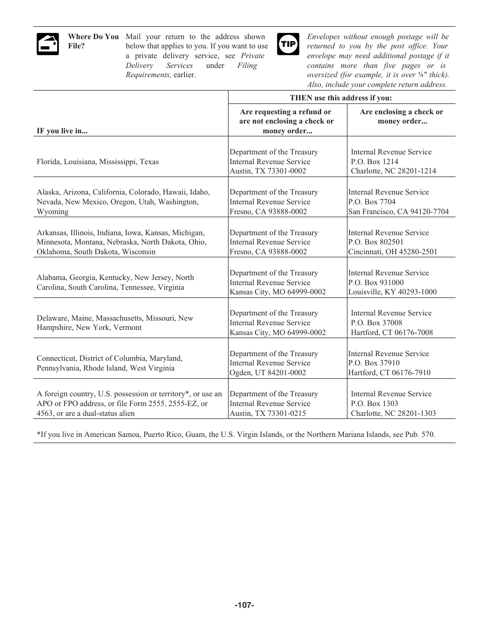 Instructions for IRS Form 1040 U.S. Individual Income Tax Return, Page 107