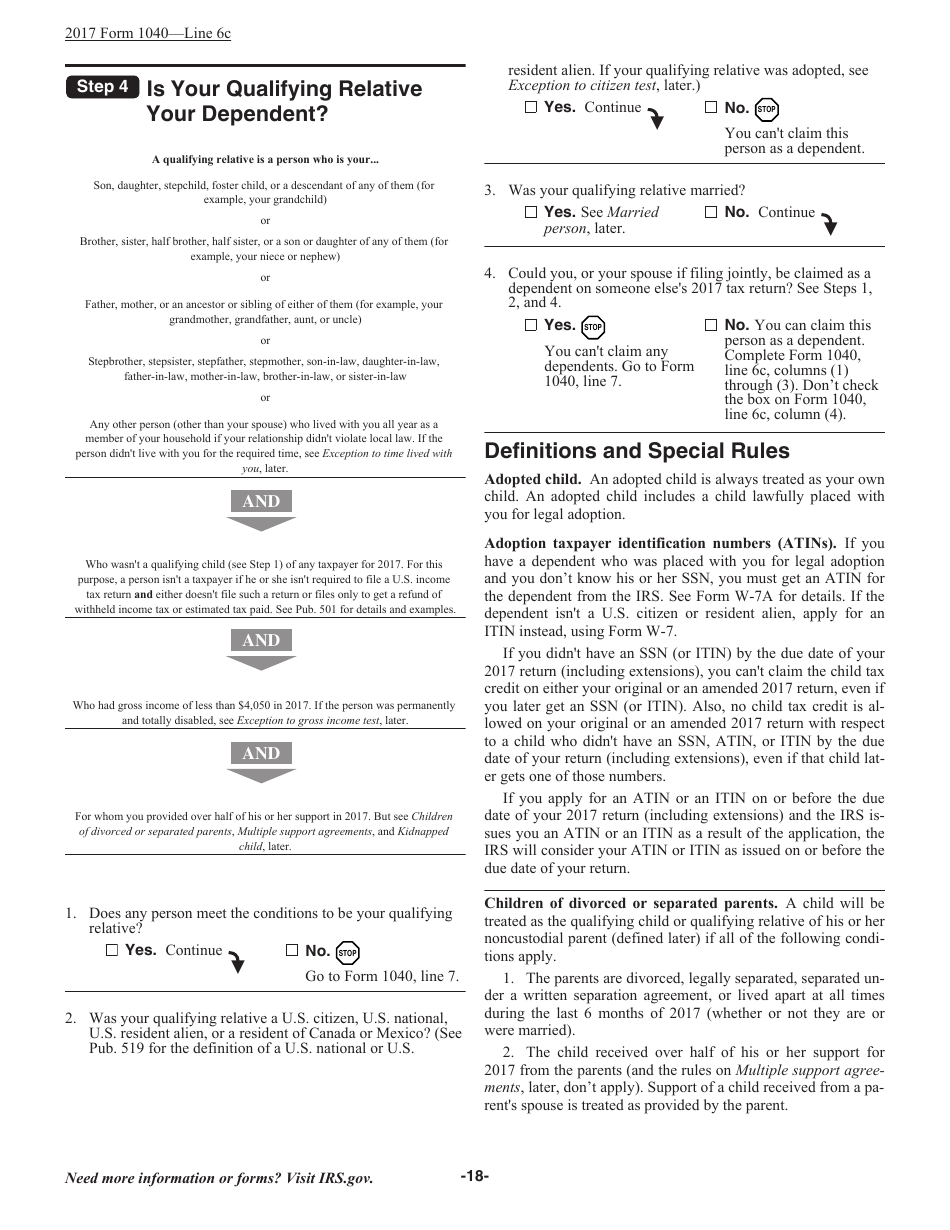 Instructions for IRS Form 1040 U.S. Individual Income Tax Return, Page 18