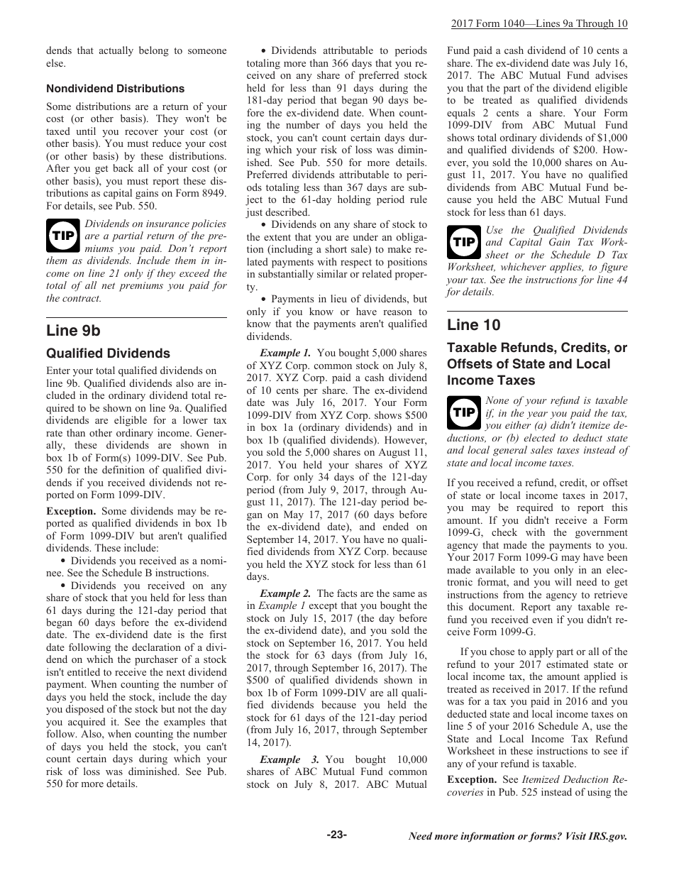 Instructions for IRS Form 1040 U.S. Individual Income Tax Return, Page 23