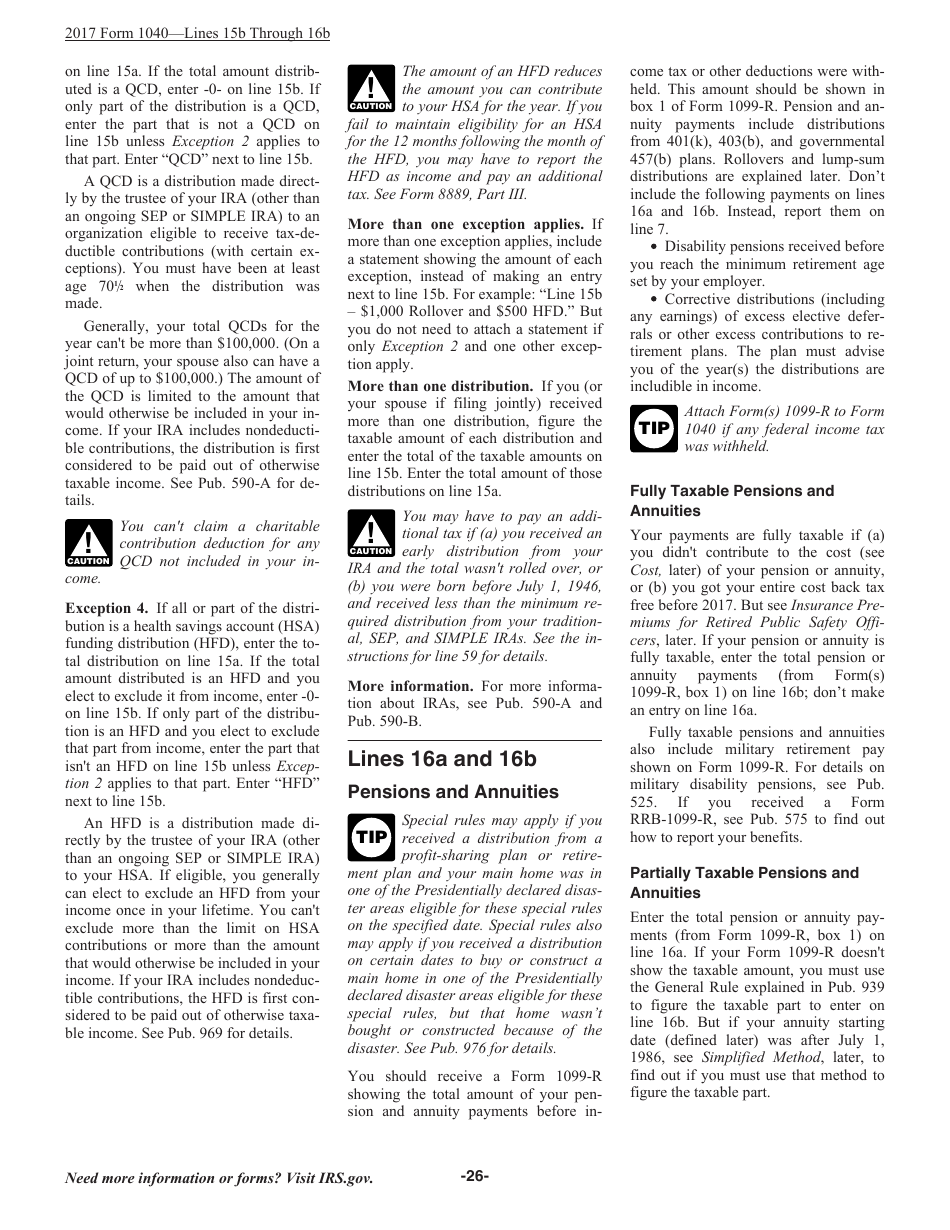 Instructions for IRS Form 1040 U.S. Individual Income Tax Return, Page 26