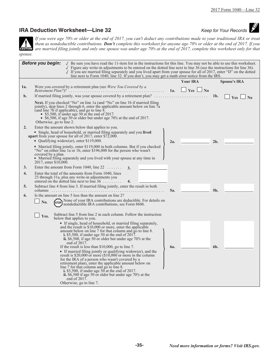 Instructions for IRS Form 1040 U.S. Individual Income Tax Return, Page 35