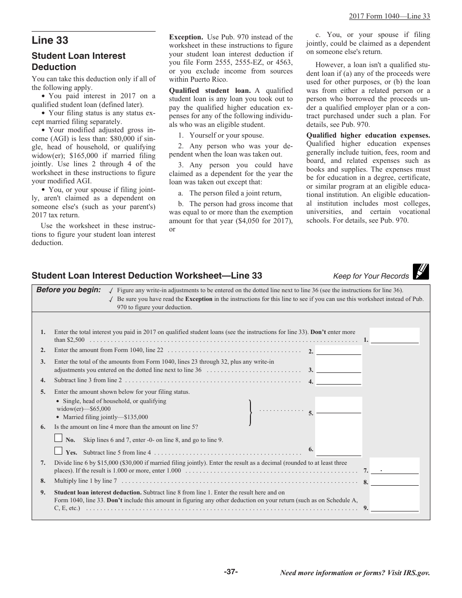 Instructions for IRS Form 1040 U.S. Individual Income Tax Return, Page 37