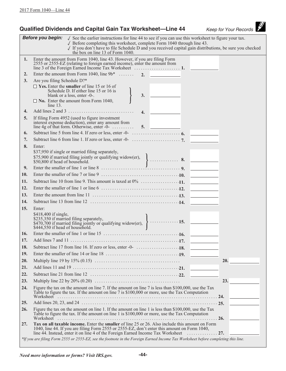 Instructions for IRS Form 1040 U.S. Individual Income Tax Return, Page 44