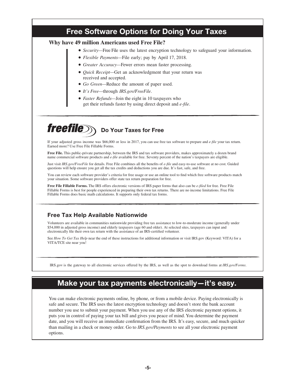 Instructions for IRS Form 1040 U.S. Individual Income Tax Return, Page 5