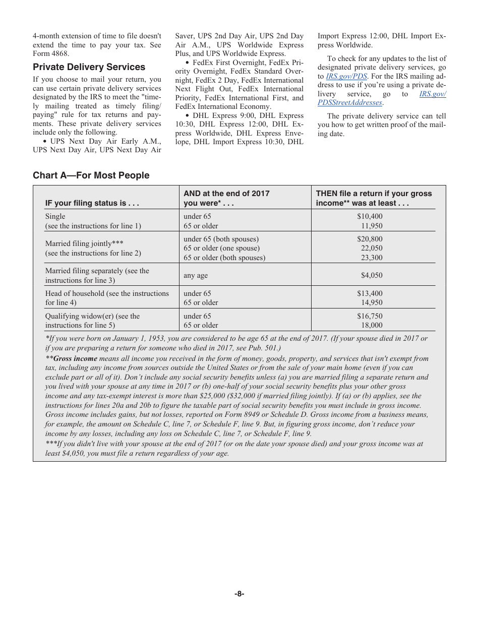 Instructions for IRS Form 1040 U.S. Individual Income Tax Return, Page 8