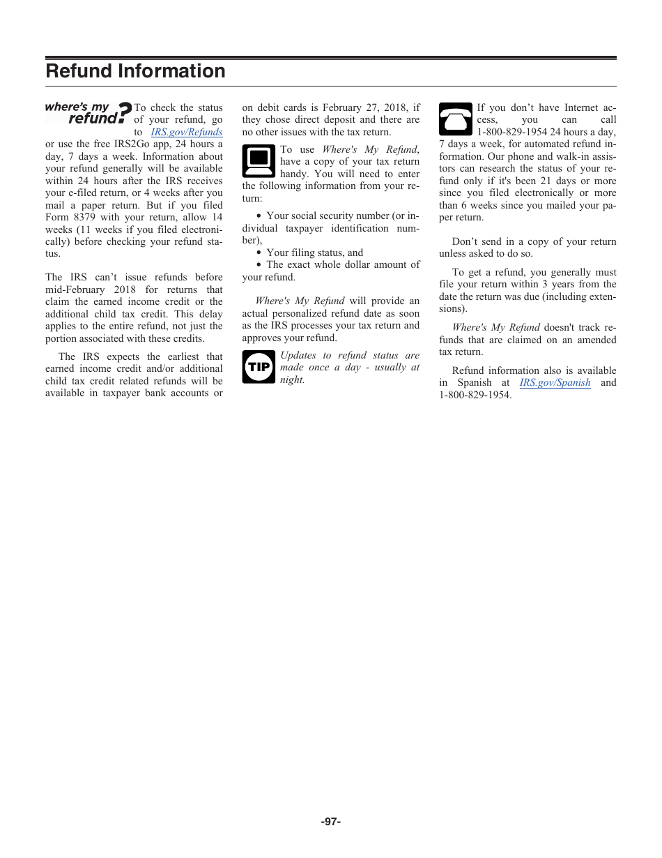 Instructions for IRS Form 1040 U.S. Individual Income Tax Return, Page 97
