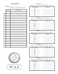 Document preview: Volleyball Team Roster Sheet - Wiaa - Washington