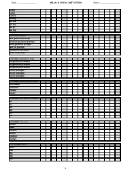 Ablls-R Vocal Imitation Tracking Sheet Templates, Page 2