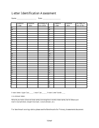 Document preview: Letter Identification Assessment Template