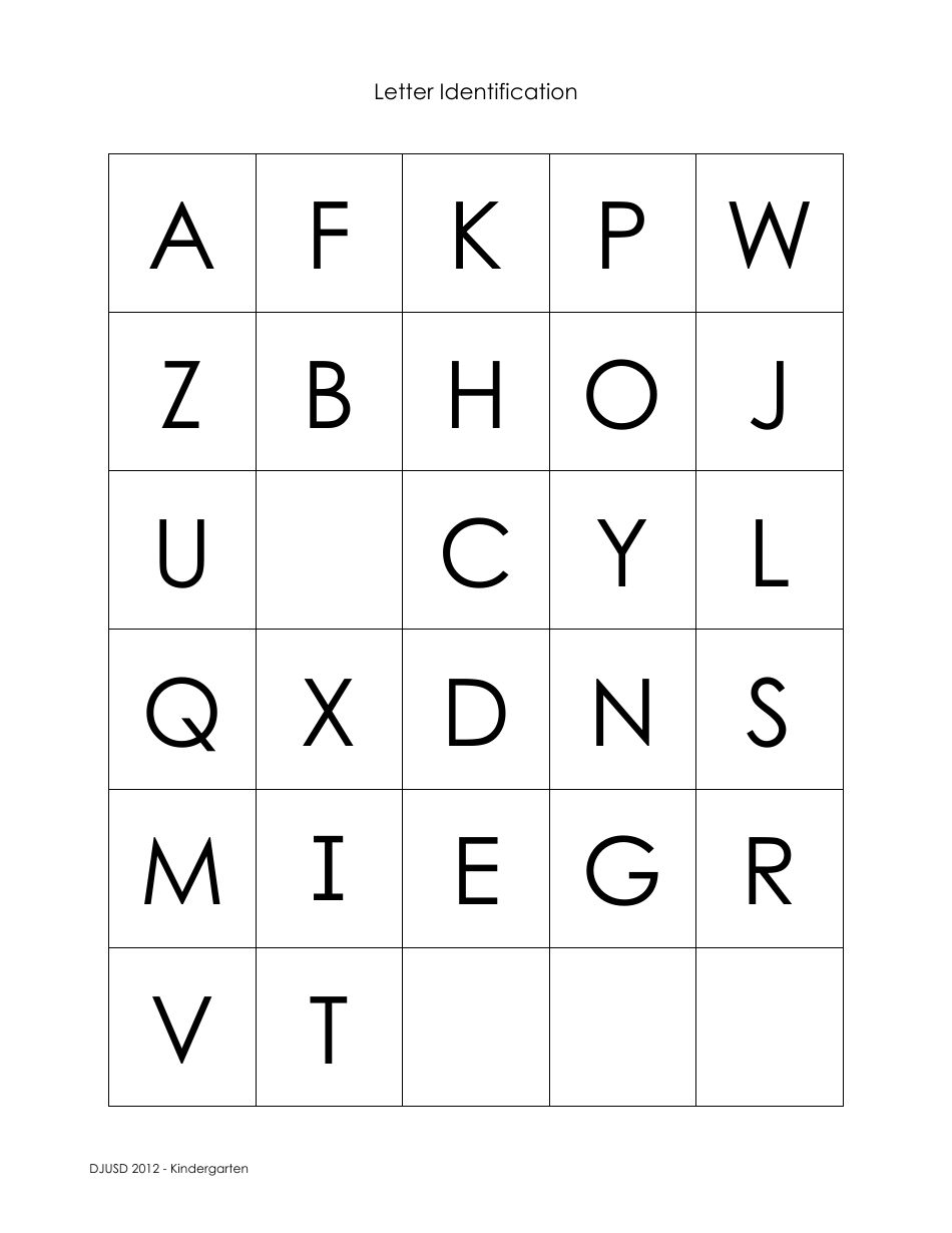 Letter Identification Assessment Template - Kindergarten, Page 3