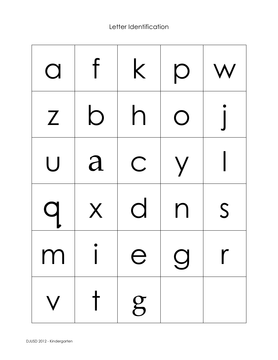 Letter Identification Assessment Template - Kindergarten Download ...