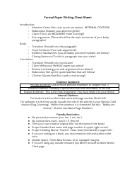 Document preview: Formal Paper Writing Cheat Sheet