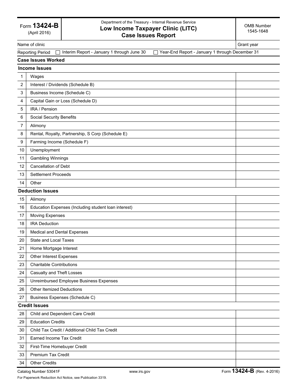 IRS Form 13424-B - Fill Out, Sign Online and Download Fillable PDF ...