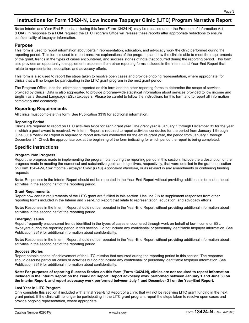 IRS Form 13424-N Low Income Taxpayer Clinic (Litc) Program Narrative Report, Page 3