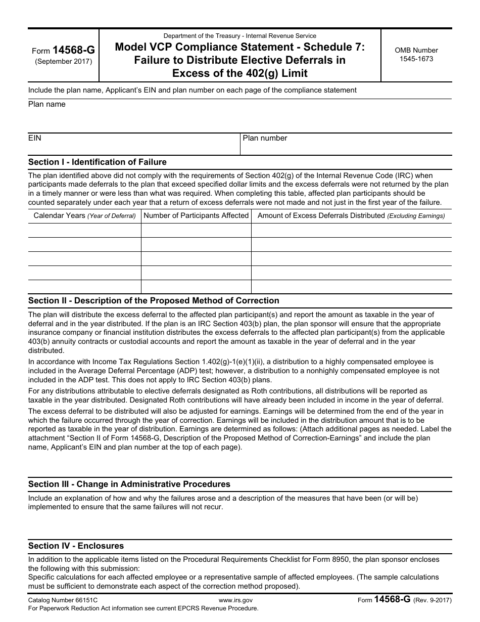 IRS Form 14568G Schedule 7 Download Fillable PDF or Fill Online