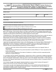 Document preview: IRS Form 12257 Summary Notice of Determination, Waiver of Right to Judicial Review of a Collection Due Process Determination, Waiver of Suspension of Levy Action, and Waiver of Periods of Limitation in Section 6330(E)(1)