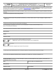 IRS Form 14242 Report Suspected Abusive Tax Promotions or Preparers
