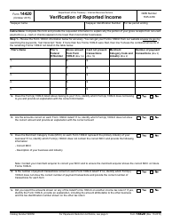 Document preview: IRS Form 14420 Verification of Reported Income
