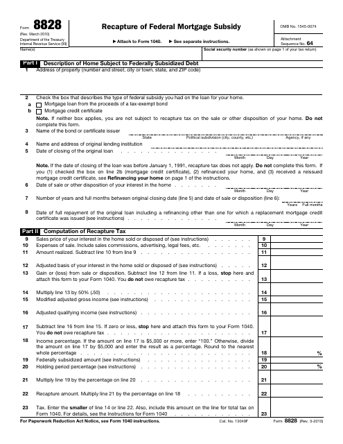 IRS Form 8828  Printable Pdf